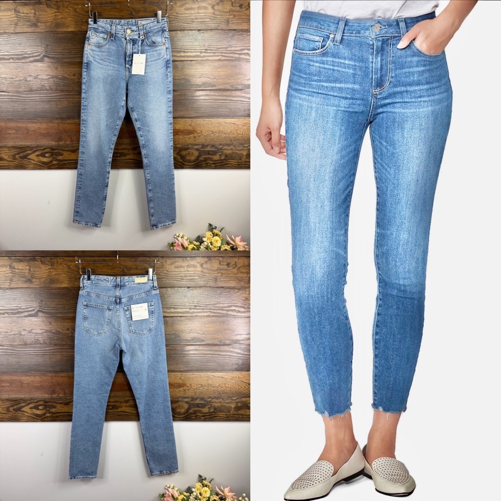 Paige hoxton ankle light blue fray hem skinny Jeans new size 24